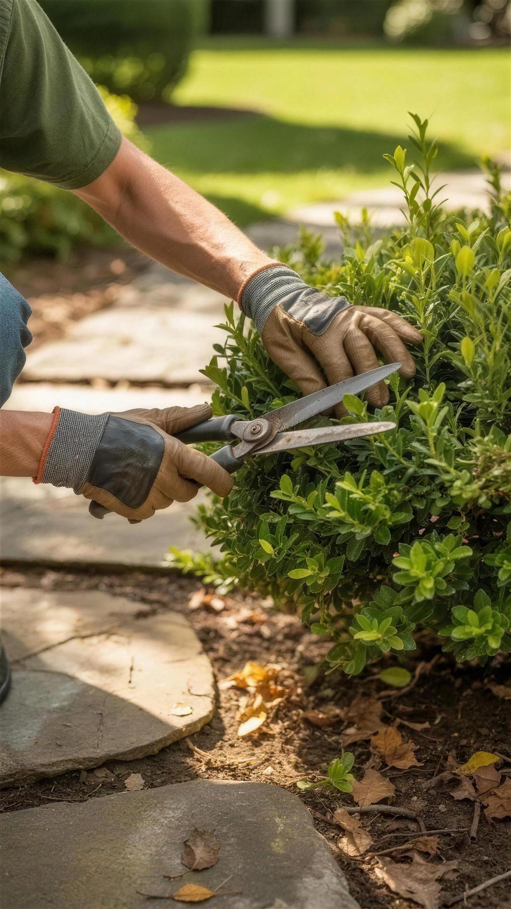 Heckenschnitt bei der Gartenpflege